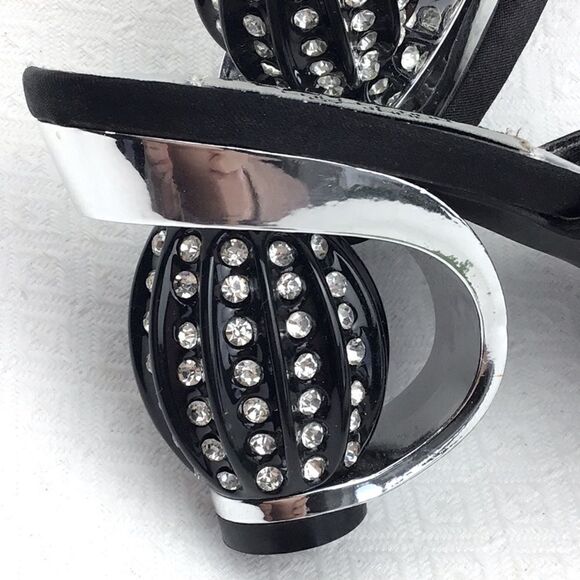 Platinum Collection by Jade Black Lace Diamond Heel Mules - Picture 11 of 15
